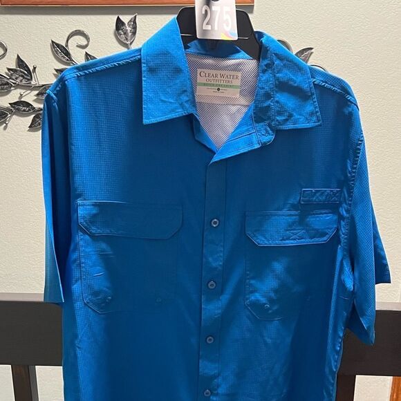 EUC Vibrant Men's Blue Quick Dry Shirt by ClearWater Outfitters Size Medium #275 - Picture 1 of 6